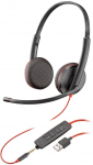 Juhtmega k&otilde;rvaklapid Plantronics Blackwire C3225 USB-A, must v.