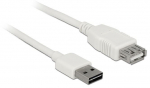 Juhe Delock USB 2.0 A male, USB 2.0 A female, 1 m, valge v.