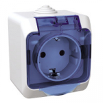 Pistikupesa Schneider Electric Cedar Plus WDE000543, maandusega, IP44, valge/l&auml;bipaistev