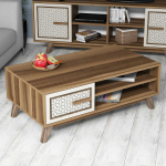 Kohvilaud Kalune Design Ayla, kreemjasvalge/p&auml;hklipuu v., 105 cm x 60 cm x 38.2 cm