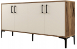 Kummut Kalune Design Kiev 160, kreemjasvalge/p&auml;hklipuu v., 78 cm x 160 cm x 35 cm