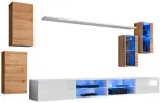 Sektsioonkapp ASM Switch XXV, tamm v./valge v., 280 cm x 40 cm x 150 cm