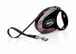 Automaatne jalutusrihm Flexi Glam 3588, must v./roosa v., S
