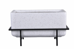 Lillepott Domoletti LT23606-B, keraamiline, 40 cm x 18 cm, valge/must