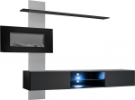 Sektsioonkapp ASM Flame E, must v./hall v., 250 cm x 40 cm x 170 cm