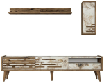 Sektsioonkapp Kalune Design Valensiya 845HCT5344, pruun v./valge v., 45 cm x 180 cm x 35 cm, 3 tk
