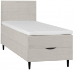 Voodi &uuml;hekohaline Home4you Laara, 90 x 200 cm, beež v., madratsiga, p&otilde;hjalippidega