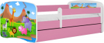 Lastevoodi Kocot Kids Babydreams Safari, valge v./roosa v., 80 x 160 cm, ilma voodipesukastita, ilma madratsita