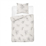 Voodipesukomplekt SJB-574, valge v./grafiit v., 70 x 80 cm, 140 x 200 cm