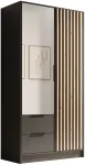 Riidekapp ADRK Neri 100, must v./pruunikas v., 100 cm x 51 cm x 200 cm, peegliga