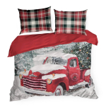 J&otilde;ulu voodipesu komplekt PTT-011, valge v./punane v., 70 x 80 cm, 160 x 200 cm