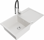 K&ouml;&ouml;givalamu koos kraaniga Mexen Leo, vaik/graniit, 90 cm x 50 cm x 19 cm, valge