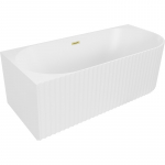 Vann seinaga, teisaldatav/nurgaga Mexen Gia Left, 170 cm x 80 cm x 58 cm, ristk&uuml;lik, valge/kuldne matt