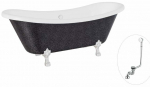 Vann, teisaldatav Besco Amelia Glam, 190 cm x 77 cm x 69 cm, ovaalne, kroom/grafiit