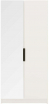 Riidekapp Mirtillo With Mirror, valge v., 60 cm x 100 cm x 216 cm, peegliga, 2 tk