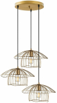 Valgusti rippuv Opviq Mantar 6503-S-1, E27, 3 x 40 W, kuldne v. / kuldne v., 35 x 35 cm