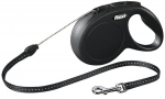 Automaatne jalutusrihm Flexi New Classic Cord, must v., S 8m