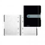 Vihik Herlitz 303453, ruuduline, A5, 80 lehte, Must