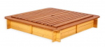 Liivakast Folkland Timber Sandbox, 120 x 120 cm, kaanega, pruun, 21 kg