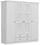 Riidekapp Kalune Design Kale 4781, valge v., 52 cm x 180 cm x 210 cm, peegliga