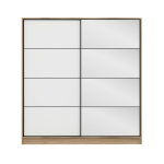 Riidekapp Kalune Design Kale 3973, pruun v./valge v., 52 cm x 180 cm x 210 cm, peegliga
