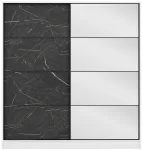 Riidekapp Kalune Design Kale 3164, valge v./must v., 52 cm x 180 cm x 190 cm, peegliga