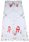 J&otilde;ululaua linik ristk&uuml;likukujuline Snowman, valge v./punane v./roheline v., 80 x 140 cm