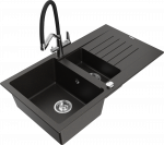 K&ouml;&ouml;givalamu koos kraaniga Mexen Matias Duo, graniit, 90 cm x 50.5 cm x 20 cm, metallic black / gold