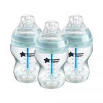 Pudelite komplekt Tommee Tippee Closer To Nature Advanced Anti-Colic, 260 ml, 0 kuud, l&auml;bipaistev v./sinine v.