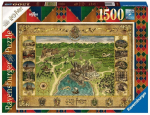 Pusle Ravensburger Harry Potter Hogwarts Map, 60 cm x 80 cm, 1500 tk, mitmev&auml;rviline