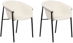 Toolide komplekt Beliani Ames Boucle, matt, valge v., 56 cm x 59 cm x 80 cm, 2 tk