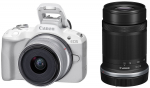 Peeglita kaamera Canon EOS R50/RF-S 18-45mm/RF-S 55-210mm, valge v.