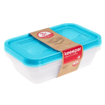 Toiduainekarbi komplekt Keeeper Fredo Fresh, 4.8 l, 29 cm x 19 cm, l&auml;bipaistev v./helesinine v., 3 tk