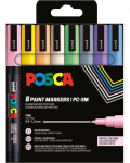 Universaalne markerite komplekt Posca PC-1MR, &uuml;hepoolsed, mitmev&auml;rviline, 8 tk