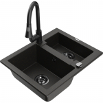 K&ouml;&ouml;givalamu koos kraaniga Mexen Carlos, graniit, 58.2 cm x 47.5 cm x 17.7 cm, metallic black/gold+black