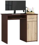 Kirjutuslaud sahtlitega Akord Pin, 90 cm x 50 cm, 74 cm, sonoma tamm v./wenge v.