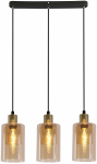 Valgusti lagi Candellux Lighting Doppio 33-51615, E14, 3 x 40 W, merevaigu-kollane v. / must v.