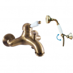 Vannisegisti koos du&scaron;ikomplektiga Domoletti Labe Stara Mosaz DL554.5/2SM, valge v./messingi v.