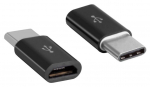 Adapter Akyga AK-AD-46 USB 2.0 C male, Micro USB 2.0 B male, must v.