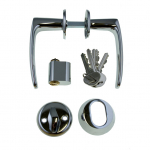 Ukse k&auml;epide silindriga Fiskostar 27K, kroomitud