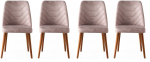 Toolide komplekt Kalune Design Dallas 555 974NMB1211, p&auml;hklipuu v./beež v., 49 cm x 50 cm x 90 cm, 4 tk