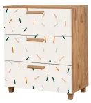 Kummut Kalune Design Leva Gravis Line, pruun v./valge v., 95 cm x 80 cm x 43 cm