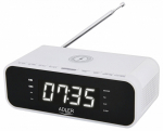 &Auml;ratuskell Adler Alarm Clock With Wireless Charger, valge v.