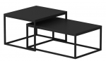 Kohvilaudade komplekt Kalune Design Leka, must v., 37 - 47 cm x 72 cm x 45 cm, 2 tk