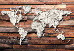 Fototapeet Artgeist Map On Wood, 70 cm x 100 cm