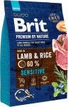 Kuiv koeratoit Brit Premium By Nature Sensitive, lambaliha/riis, 3 kg