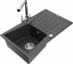 K&ouml;&ouml;givalamu koos kraaniga Mexen Cesar Duero, graniit, 77.5 cm x 47 cm x 20 cm, h&otilde;be/must/kroom