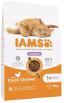Kuiv kassitoit IAMS Hairball, kanaliha, 10 kg