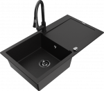 K&ouml;&ouml;givalamu koos kraaniga Mexen Leo, vaik/graniit, 80 cm x 50 cm x 19 cm, must