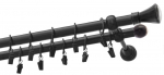 Kardinapuu komplekt Olimp Monako, 150 cm, &Oslash; 19 mm, must